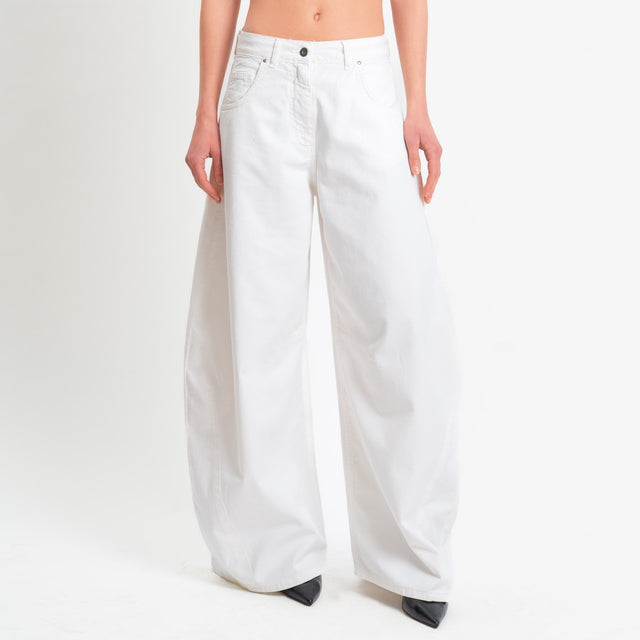 Motel-Pantalone barrel relaxed fit - bianco