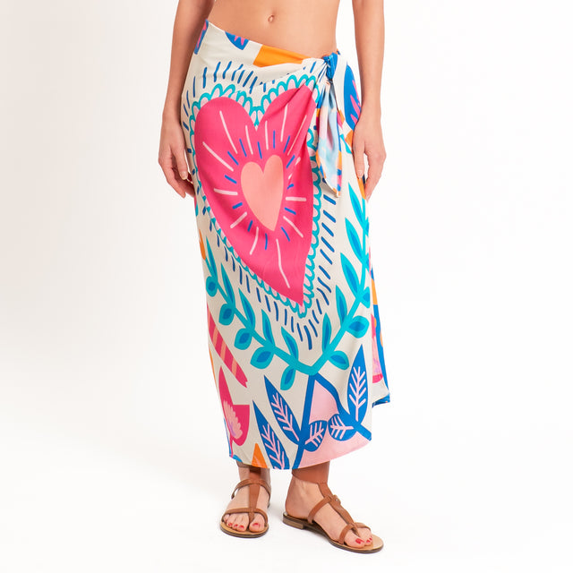 Motel-Gonna pareo fantasia - burro/royal/fucsia