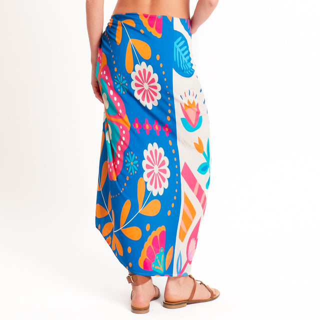 Motel-Gonna pareo fantasia - burro/royal/fucsia
