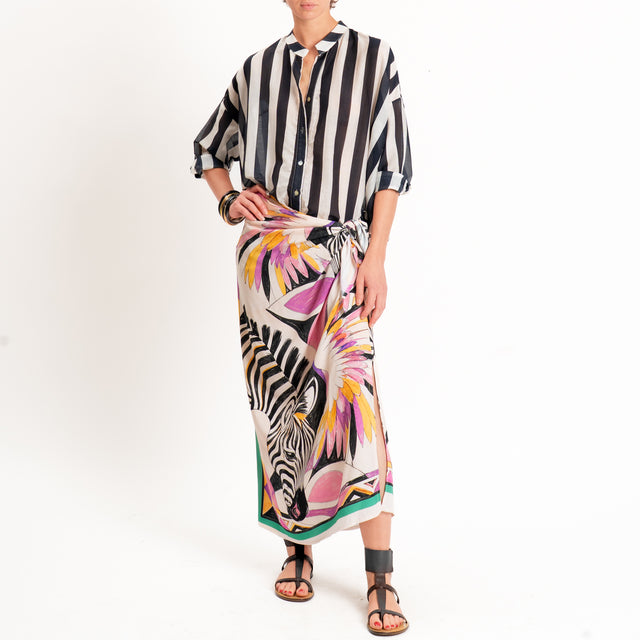 Motel-Gonna pareo fantasia zebra - rosa/bubble/nero