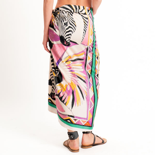 Motel-Gonna pareo fantasia zebra - rosa/bubble/nero