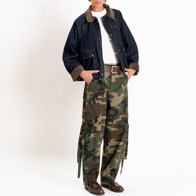 Motel-Pantalone cargo camouflage - miltare/moro