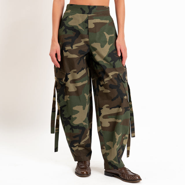 Motel-Pantalone cargo camouflage - miltare/moro