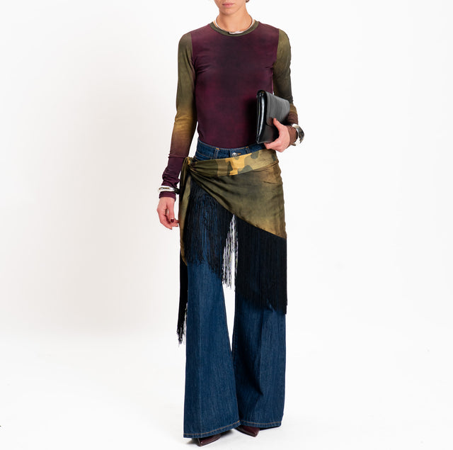 Motel-Pareo camouflage con frange - militare/moro