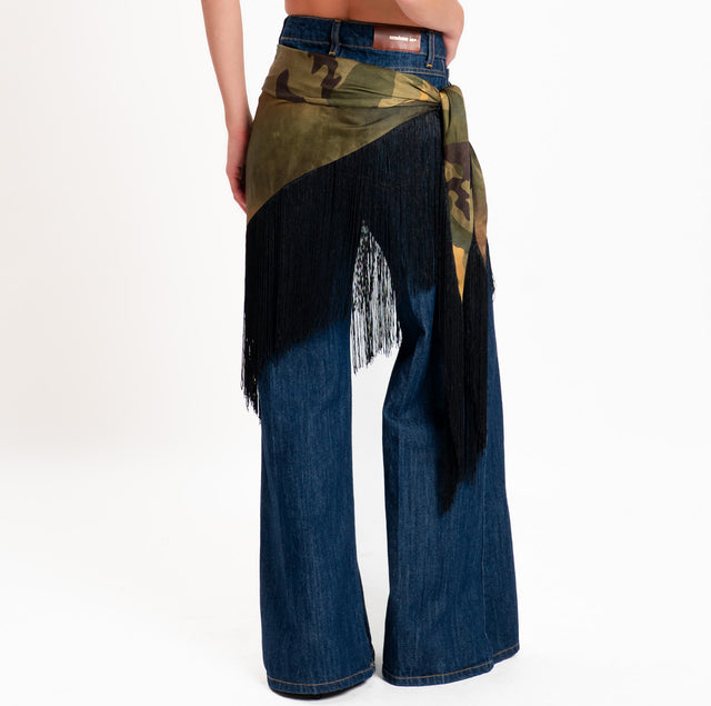 Motel-Pareo camouflage con frange - militare/moro