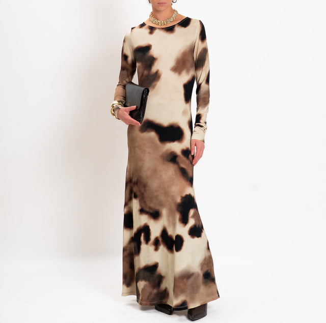 Motel-Abito fantasia sfumata - beige/moro