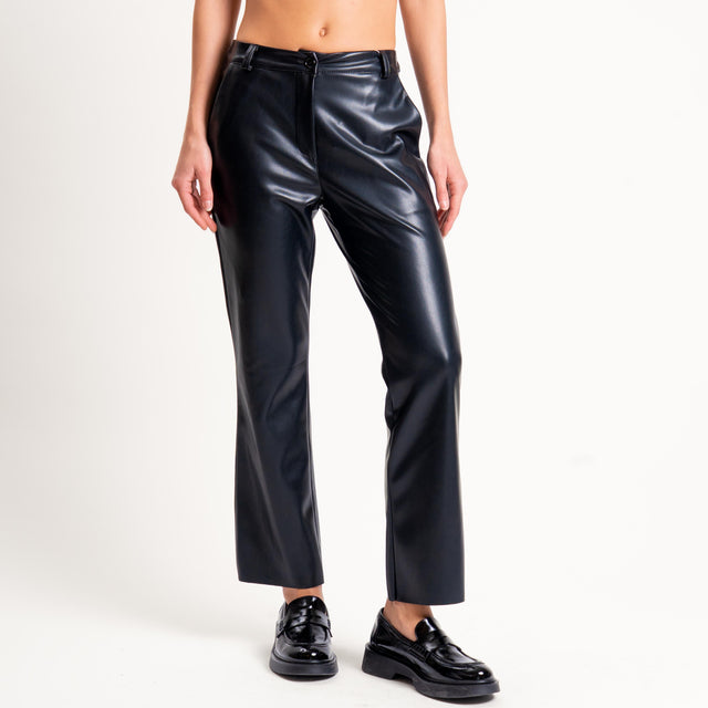 Motel-Pantalone straight similpelle - nero