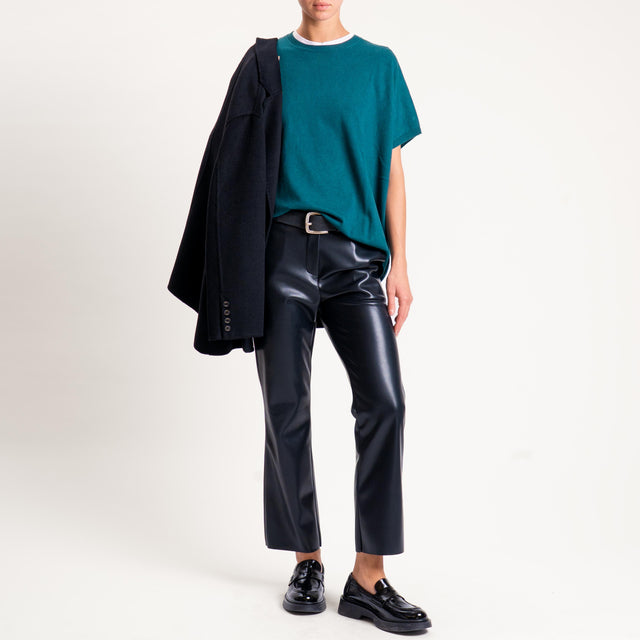 Motel-Pantalone straight similpelle - nero