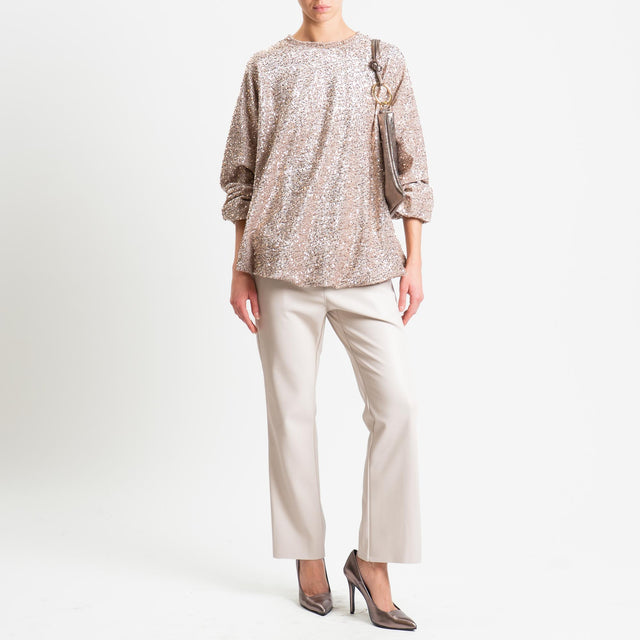 Motel-Pantalone straight similpelle - burro