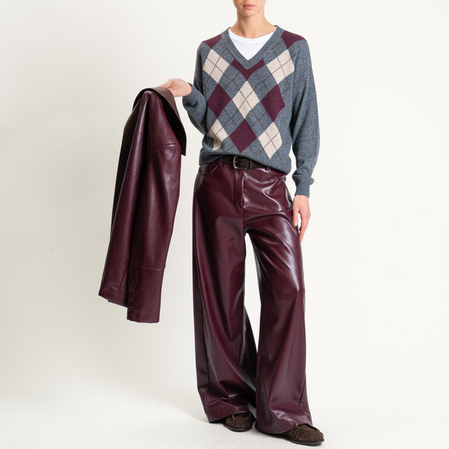 Motel-Pantalone similpelle wide leg - ginger