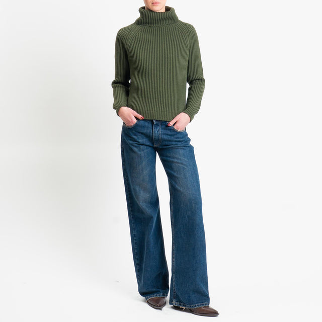 Motel-Maglia collo alto costa inglese spacchi late - militare