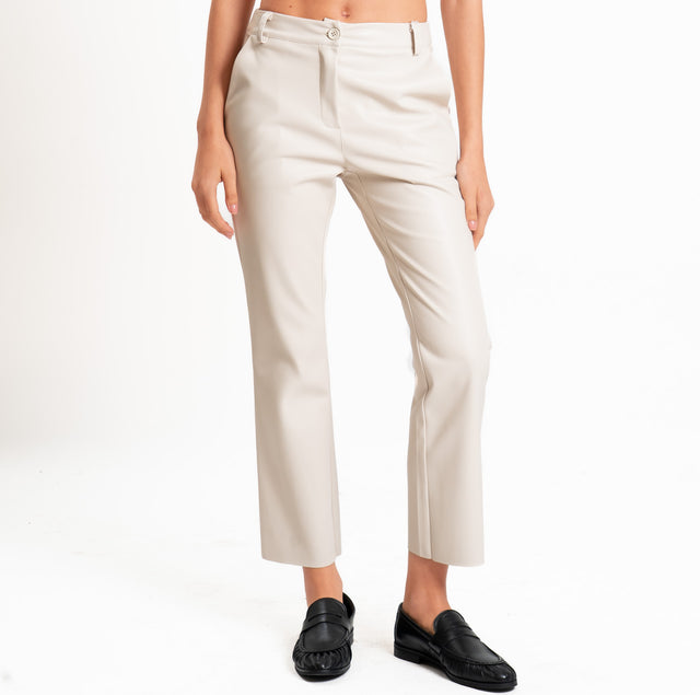 Motel-Pantalone similpelle trombetta - burro