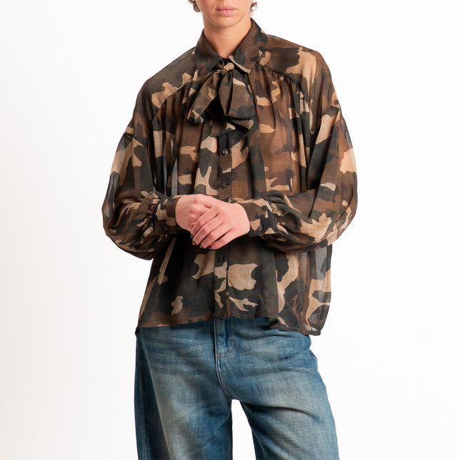 Motel-Camicia fantasia con fiocco - camouflage militare/moro