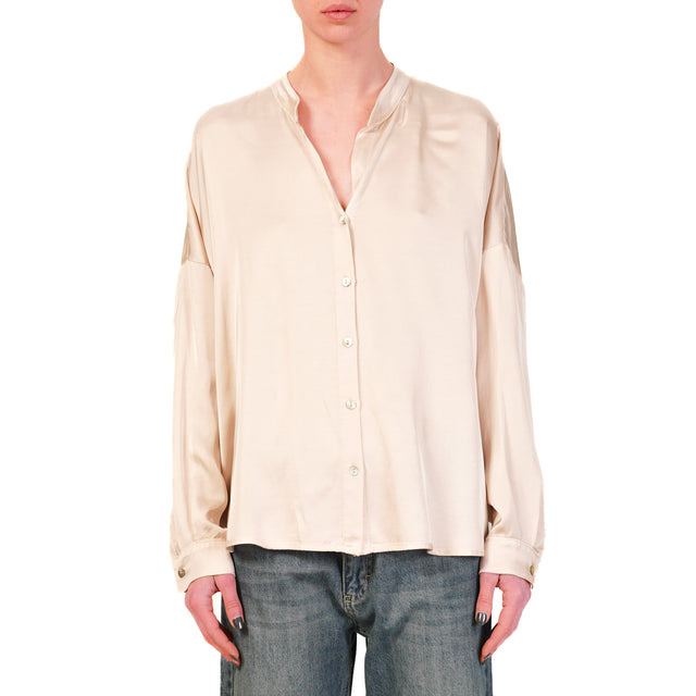 Camisa Motel-Satin con cuello coreano - Polvo