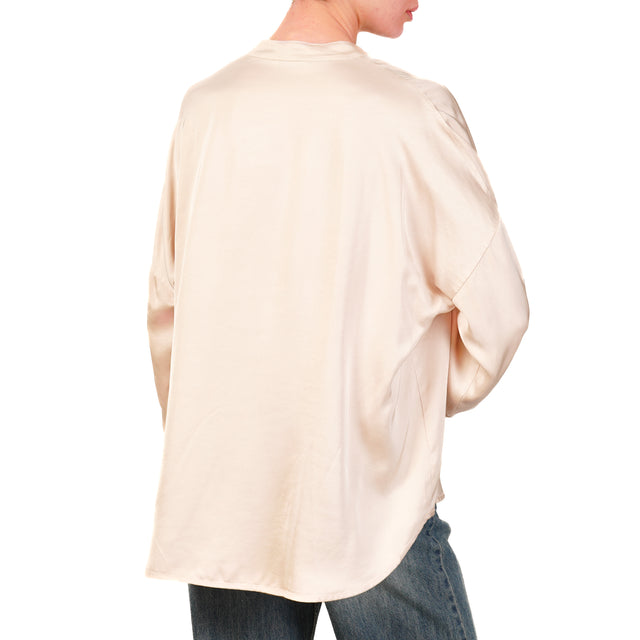 Camisa Motel-Satin con cuello coreano - Polvo