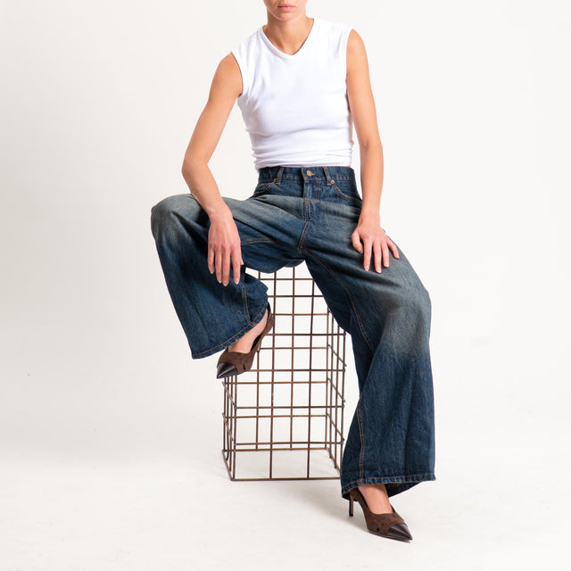Motel-Jeans wide leg lavaggio tè - denim
