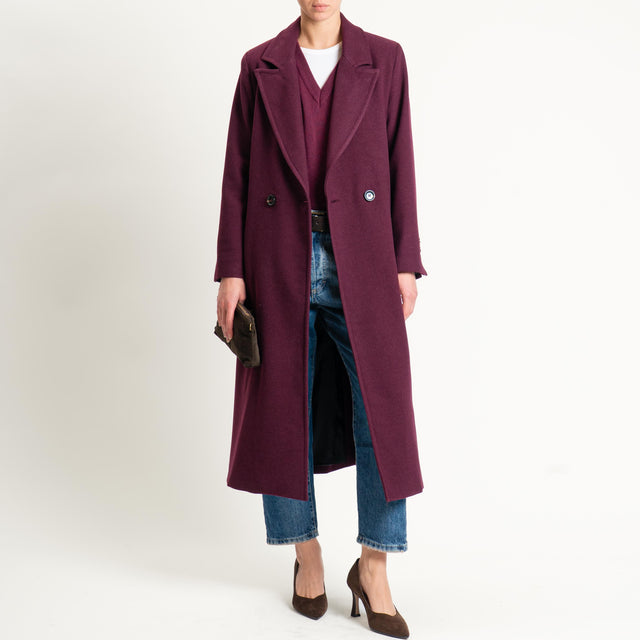 Motel-Cappotto misto lana doppiopetto - Bordeaux