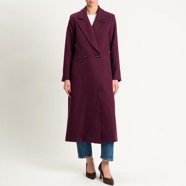 Motel-Cappotto misto lana doppiopetto - Bordeaux