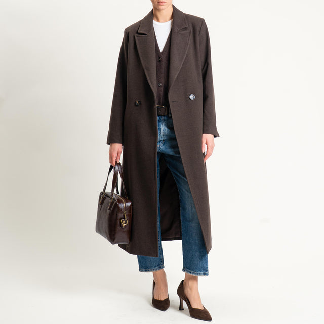 Motel-Cappotto misto lana doppiopetto - cioccolato