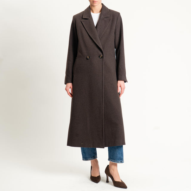 Motel-Cappotto misto lana doppiopetto - cioccolato