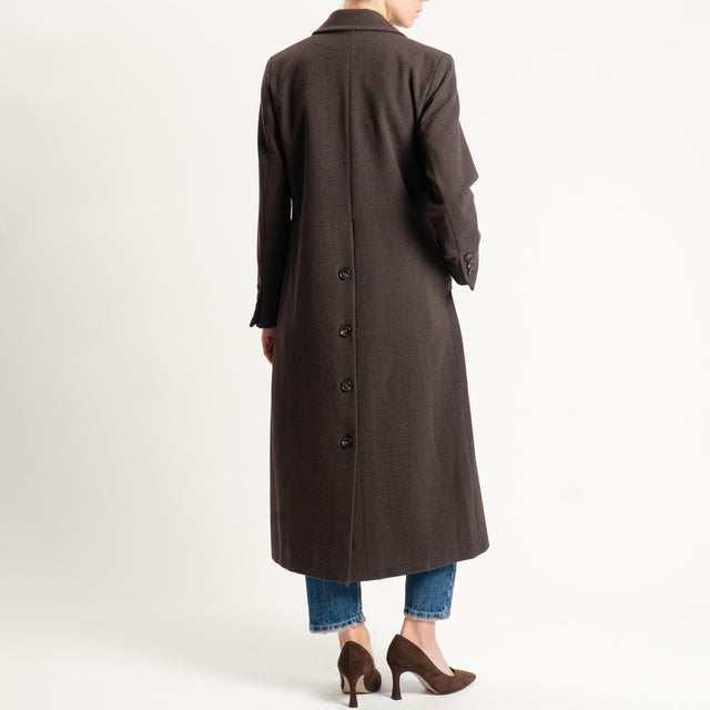 Motel-Cappotto misto lana doppiopetto - cioccolato