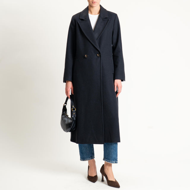 Motel-Cappotto misto lana doppiopetto - nero