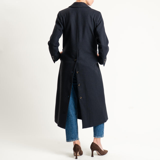 Motel-Cappotto misto lana doppiopetto - nero