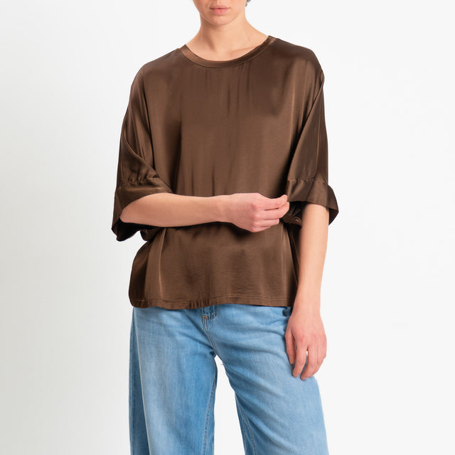 Motel-Blusa in satin manica scesa - caffe'