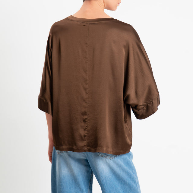 Motel-Blusa in satin manica scesa - caffe'