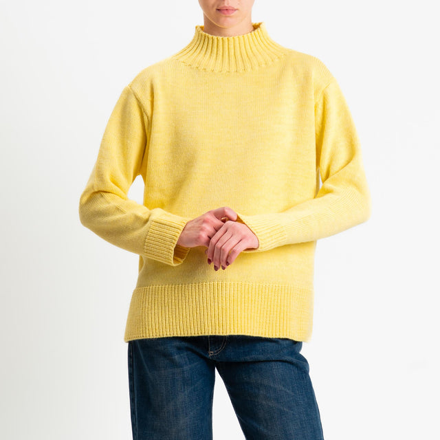 Motel-Maglia collo montato misto alpaca - giallo