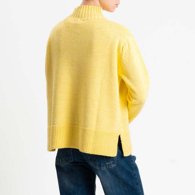 Motel-Maglia collo montato misto alpaca - giallo