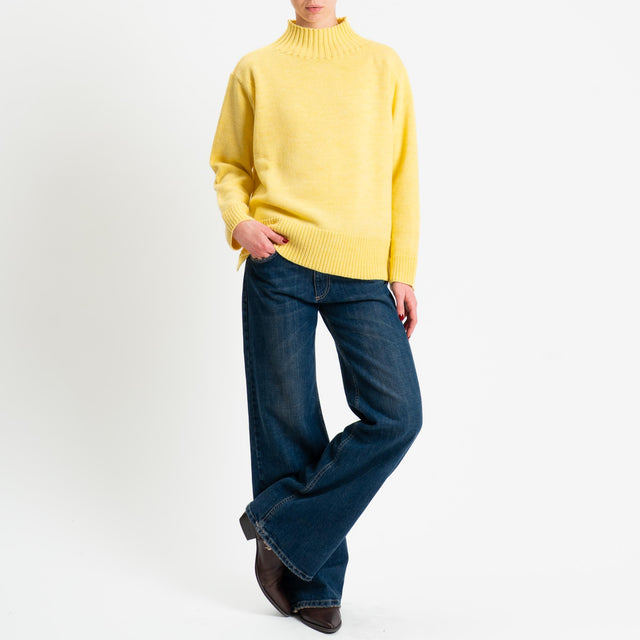 Motel-Maglia collo montato misto alpaca - giallo