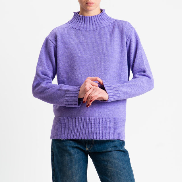 Motel-Maglia collo montato misto alpaca - lilla
