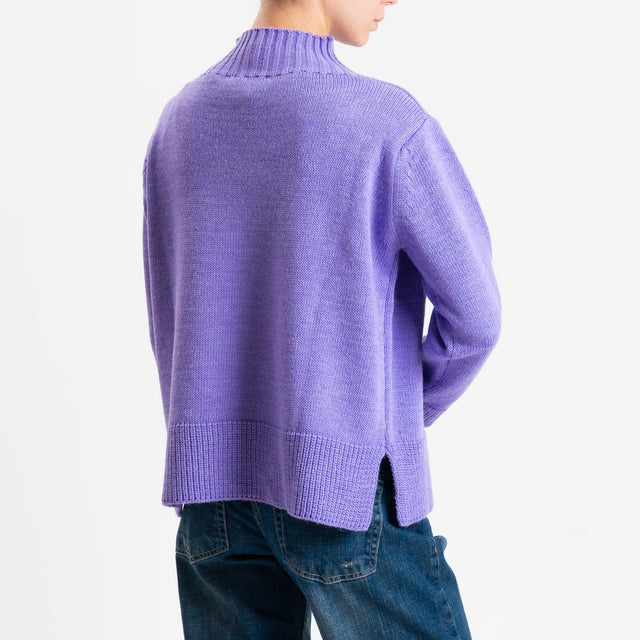 Motel-Maglia collo montato misto alpaca - lilla