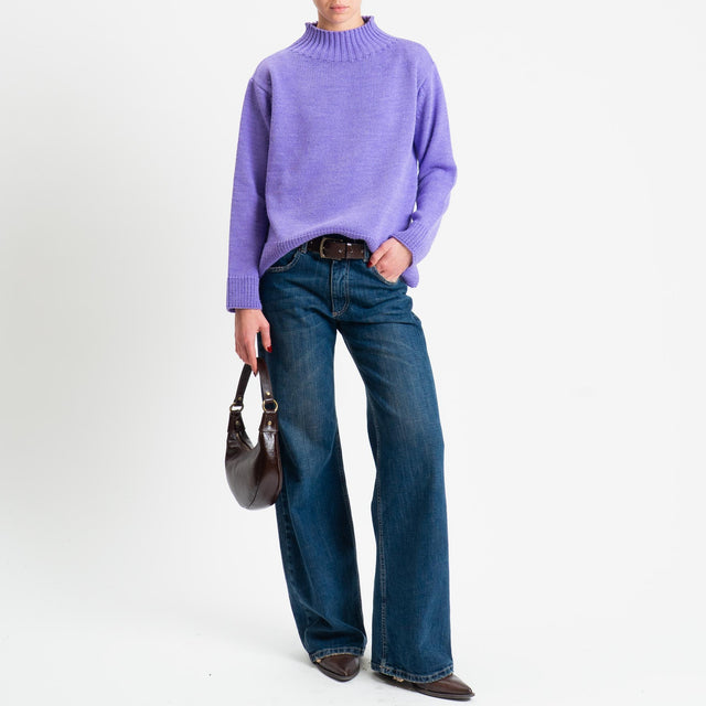 Motel-Maglia collo montato misto alpaca - lilla