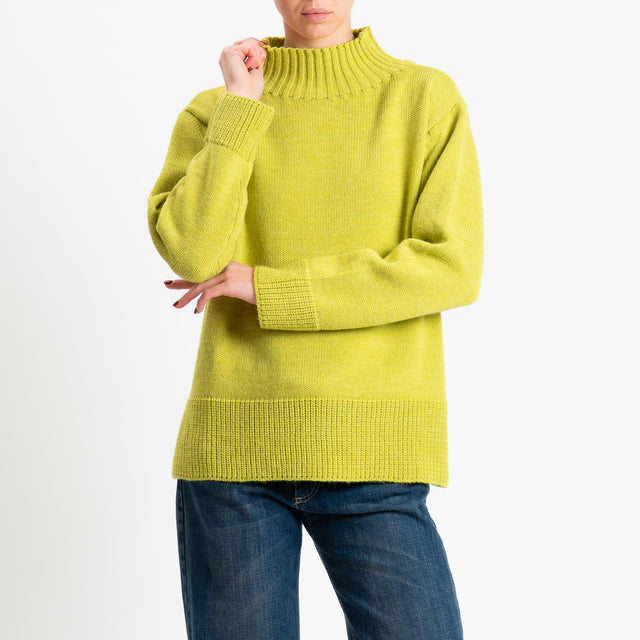 Motel-Maglia collo montato misto alpaca - olio