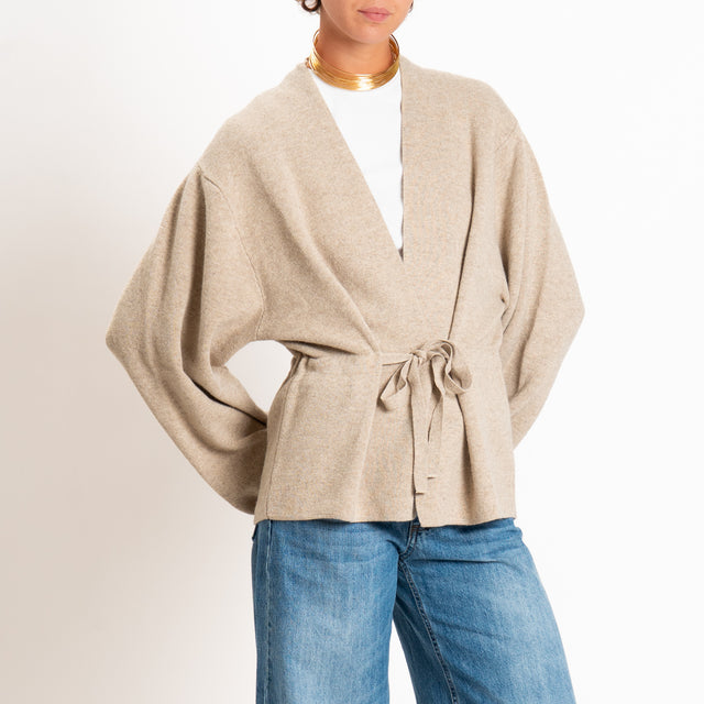 Motel-Cardigan misto cashmere con cintura - cacha