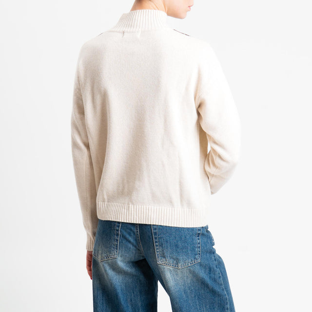 Motel-Maglia rombi argyle misto cashmere - burro/moro/camel