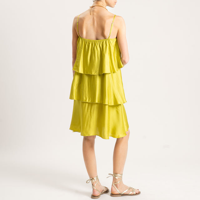 Motel-Abito in satin con balze - cedro