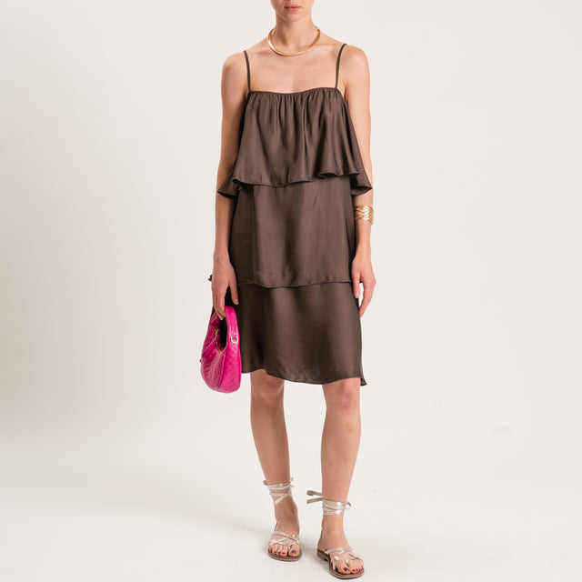 Motel-Abito in satin con balze - caffe'