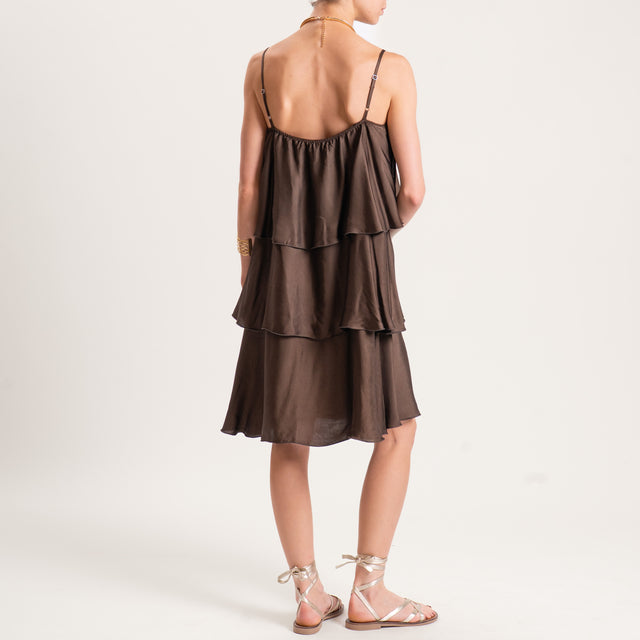 Motel-Abito in satin con balze - caffe'