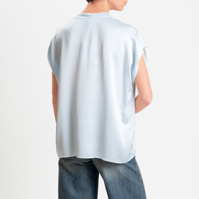 Motel-Blusa chester smanicata in satin - nuvola