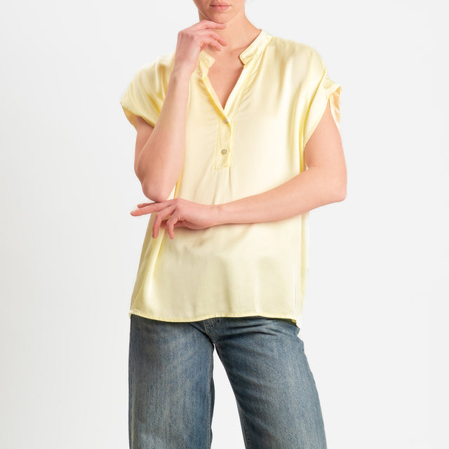 Motel-Blusa chester smanicata in satin - mimosa