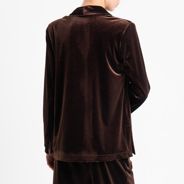 Motel-Completo velluto ciniglia giacca e pantalone - moro