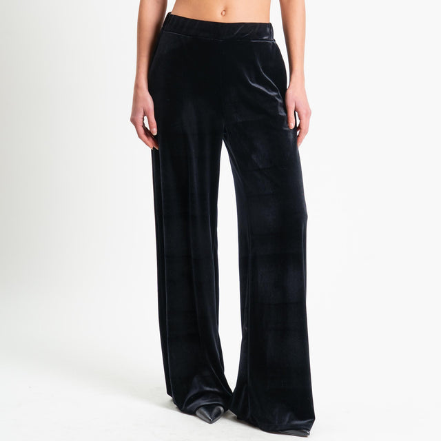 Motel-Completo velluto ciniglia giacca e pantalone - nero