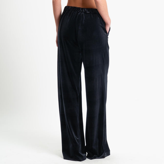 Motel-Completo velluto ciniglia giacca e pantalone - nero