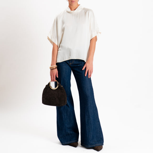 Motel-Blusa in satin oversize - burro