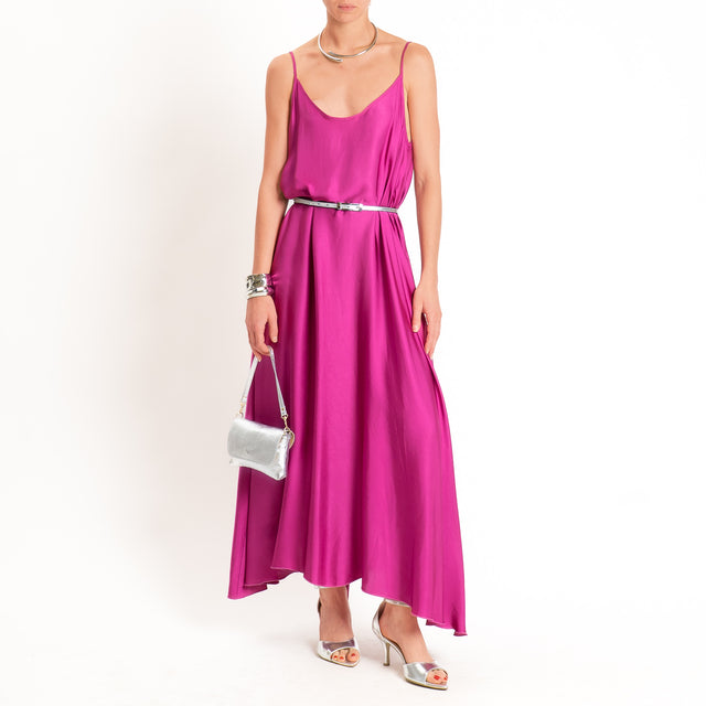 Motel-Abito in satin tasche laterali - berry