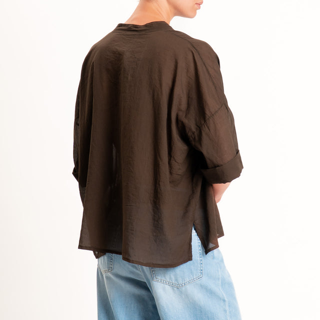 Motel-Camicia mussola collo coreana con taschino - caffe'