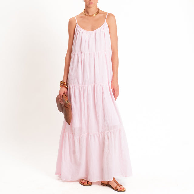 Motel-Abito mussola con balze - rosa